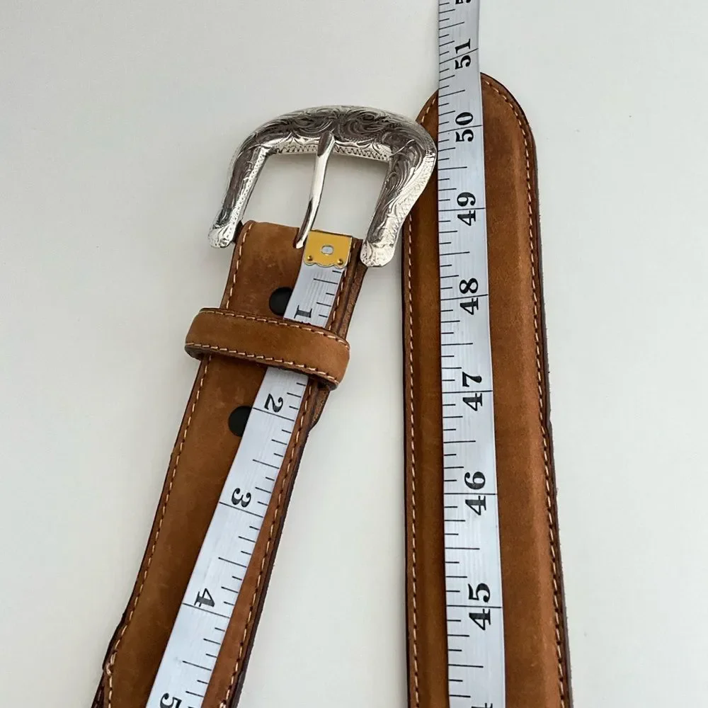 Justin Brown Leather Belt Western 44